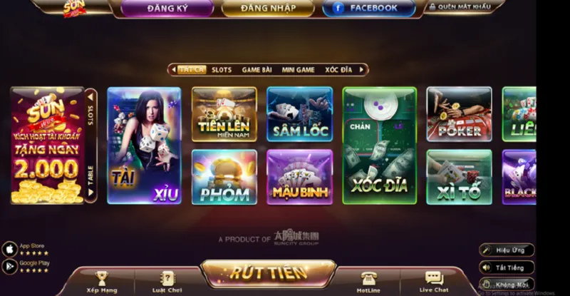 Kho game đồ sộ, phong phú